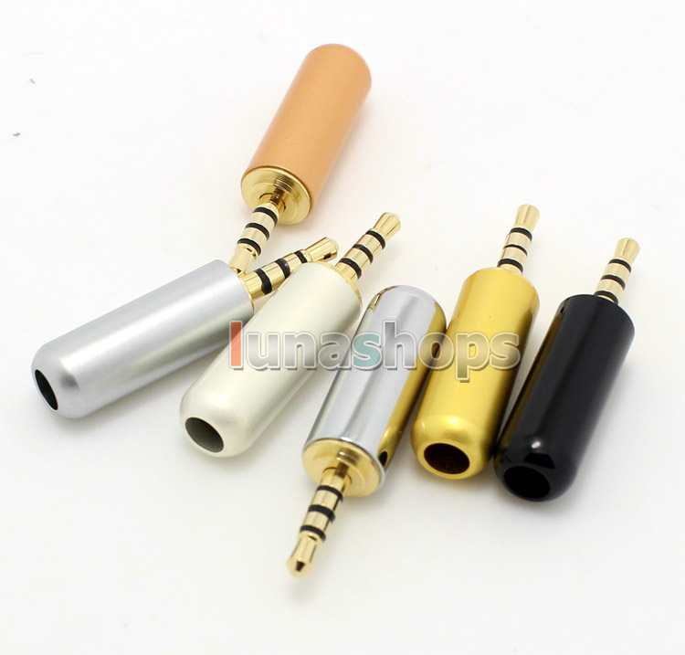 6 color 2.5mm 4 Poles + male adapter Plug Audio Connector For DIY Solder Cable