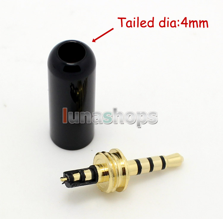 6 color 2.5mm 4 Poles + male adapter Plug Audio Connector For DIY Solder Cable