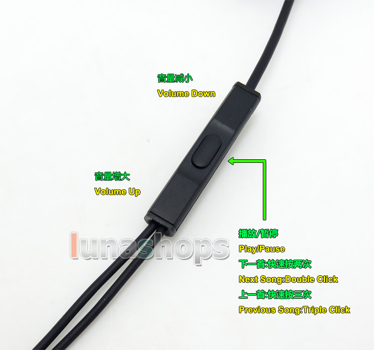 With Mic Remote Volume Control Cable For Sol Republic Master Tracks HD V8 V10 V12 X3 Headphone