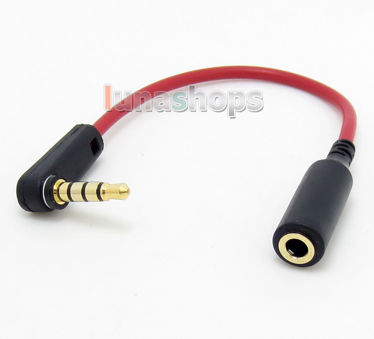 3.5mm 4poles L Shape 90 Degree Male To Female Earphone Protector Adapter Cable