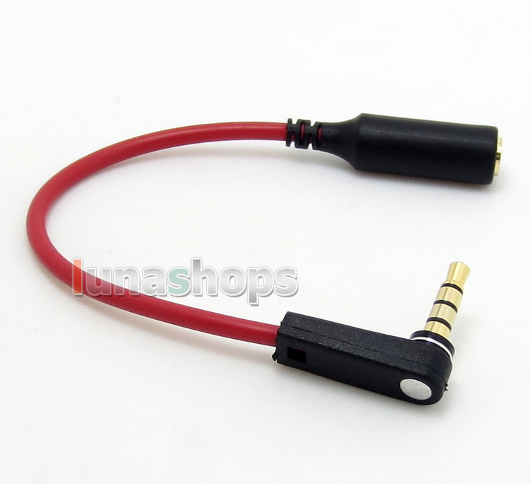 3.5mm 4poles L Shape 90 Degree Male To Female Earphone Protector Adapter Cable