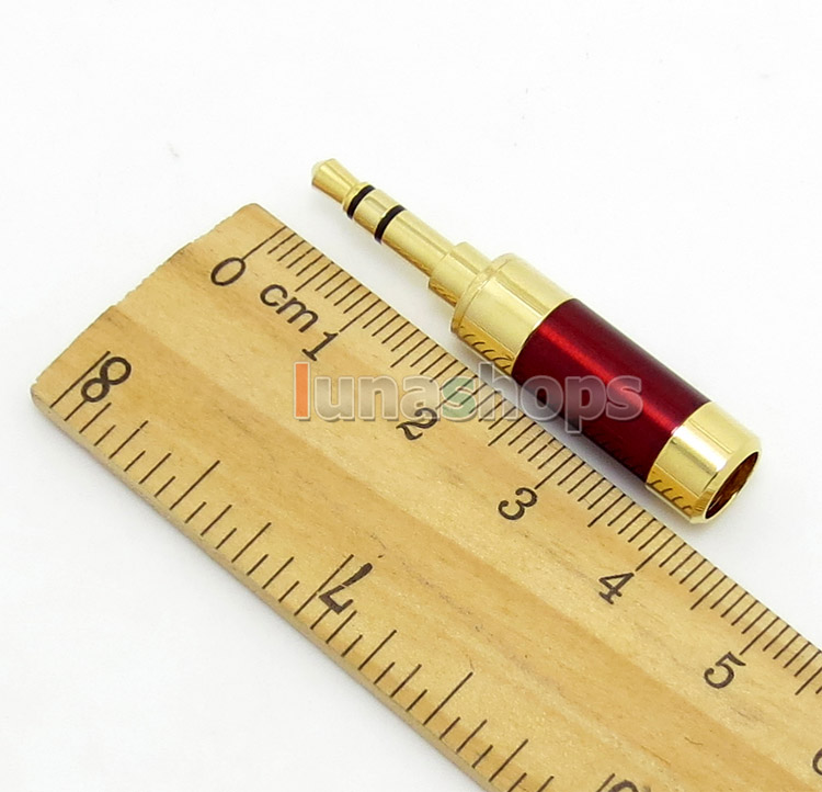 3.5mm Red L Shape Straight Jack Audio Connector male adapter For DIY Solder