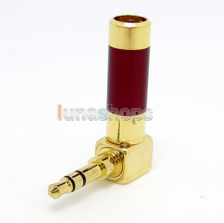 3.5mm 4poles red L Shape 90 Degree Audio Connector male adapter For DIY Solder