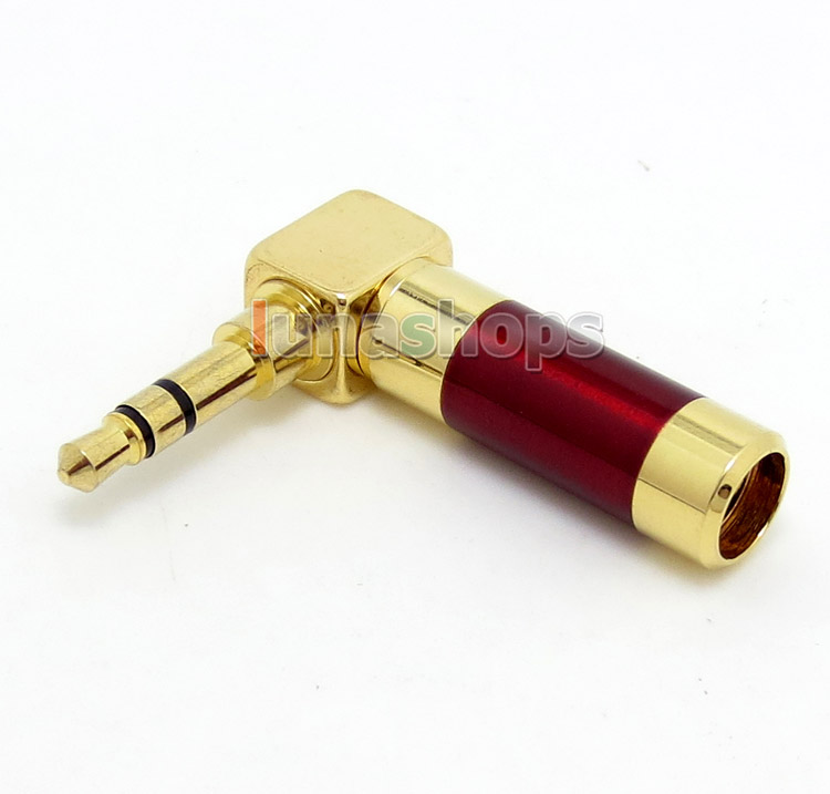 3.5mm 4poles red L Shape 90 Degree Audio Connector male adapter For DIY Solder