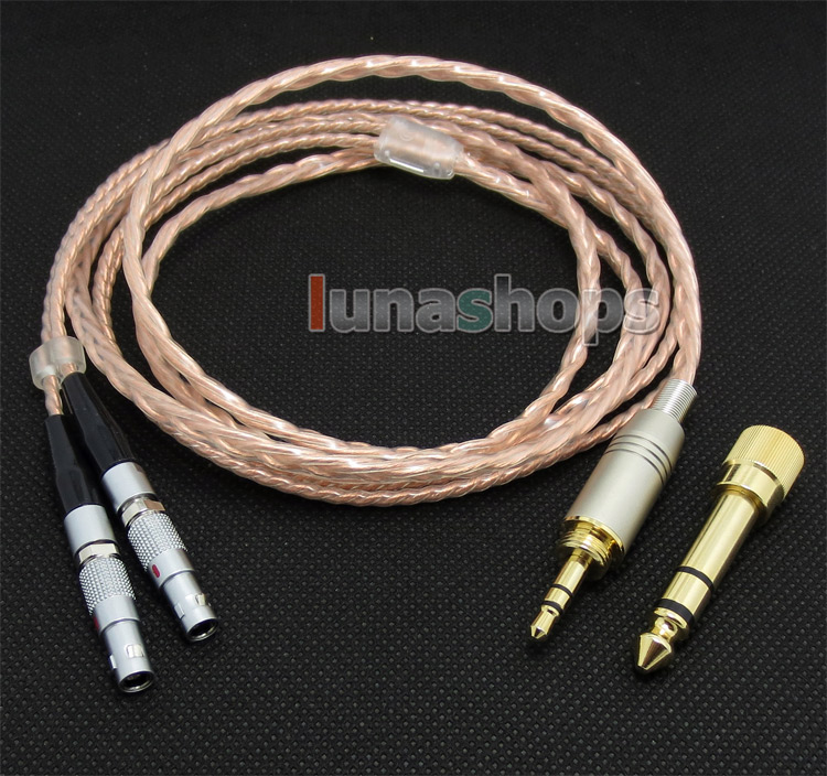 6.5mm 3.5mm Pure 99.777% 8n OCC Cable For Sennheiser HD800 Headphone Earphone lock version