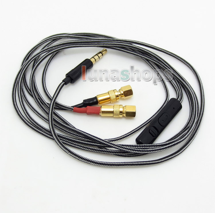 Replacement cable with Remote Mic connect iphone Android to HiFiMan he6 he500 Headphone