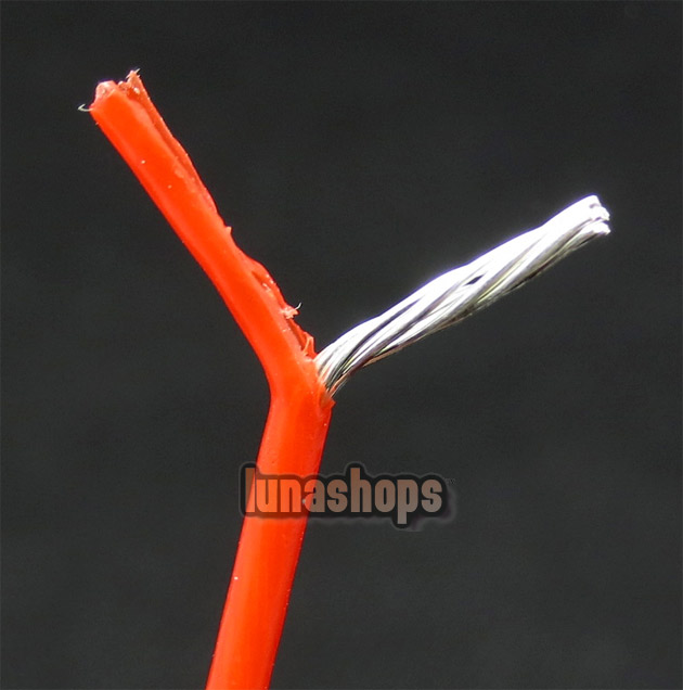 100cm Red Skin Silver Plated Speaker Audio Signal DIY Cable Dia:1.5mm