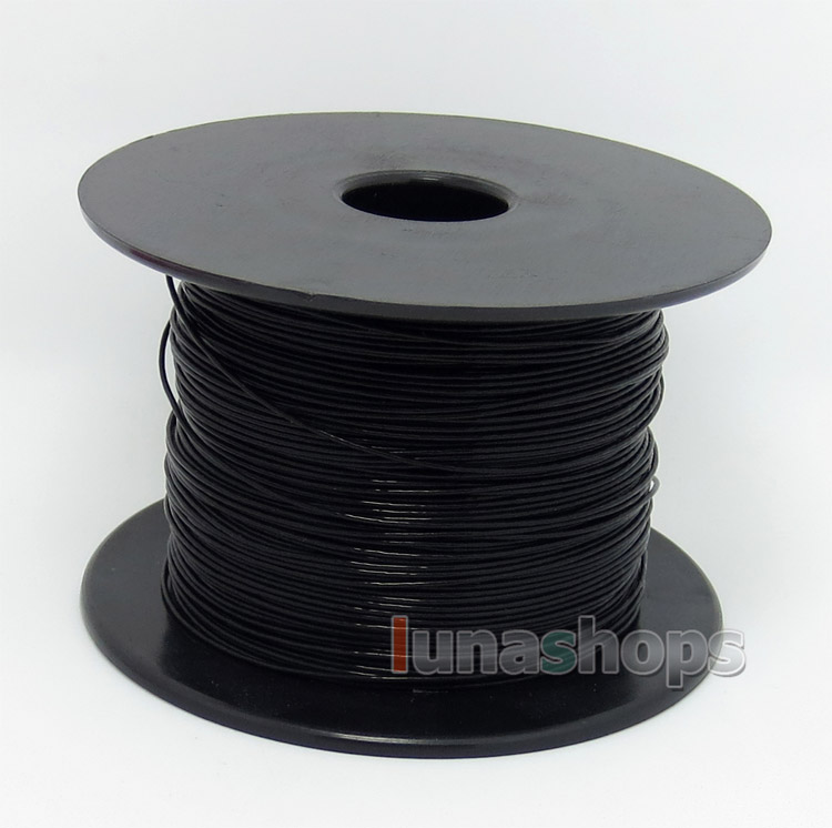 Black 100m 26AWG Ag99.9% Acrolink Pure 7N OCC Signal Wire Cable 65/0.05mm2 Dia:0.82mm For DIY 