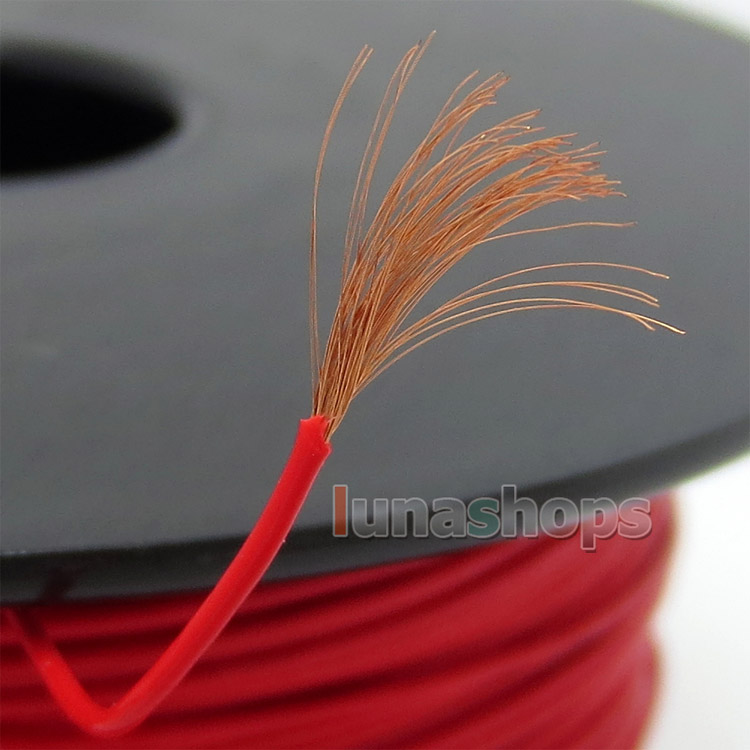 Red 100m 26AWG Ag99.9% Acrolink Pure 7N OCC Signal Wire Cable 65/0.05mm2 Dia:0.82mm For DIY 