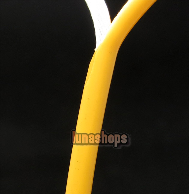 100cm Yellow Skin Silver Plated Speaker Audio Signal DIY Cable Dia:3mm