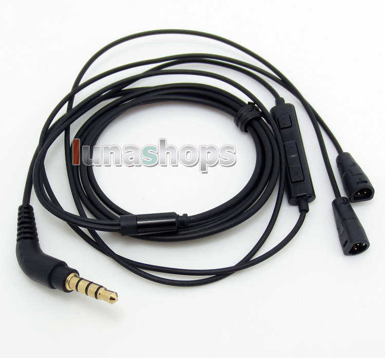 1.2m Handmade Cable + Remote For Sennheiser IE8 IE80 earphone headset Iphone/Samsung