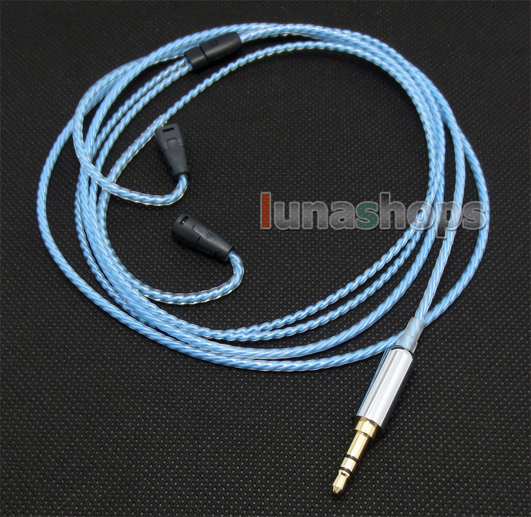 Blue Color Silver Plated Cable For Sennheiser IE80 earphone headset
