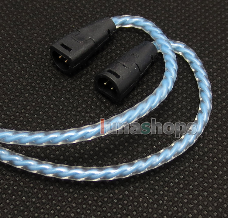 Blue Color Silver Plated Cable For Sennheiser IE80 earphone headset