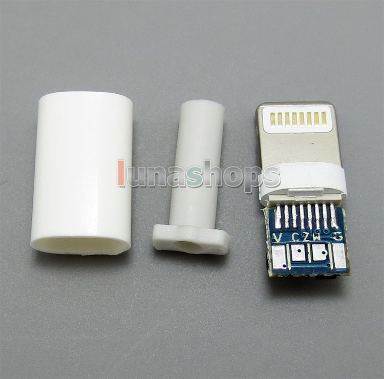 White DIY Part Handmade Dock Adapter for Iphone 5 5c 5S Lightning Line Out LO Hifi