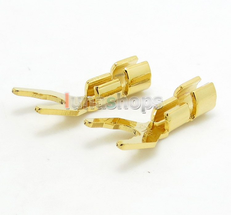 1pair Speaker Audio Fork Adapter Connector male For DIY Solder Hifi Cable Cord