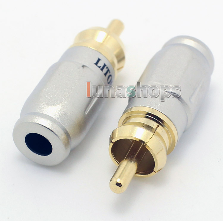 2pcs LITON RCA 0921 Male Plug Golden Plated solder type Adapter For DIY Custom