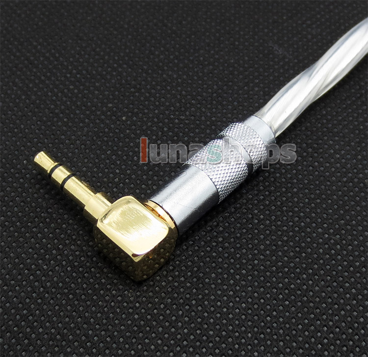 90 Degree L Shape 3.5mm OCC + Silver Plated Headphone AMP Amplifier audio DIY cable