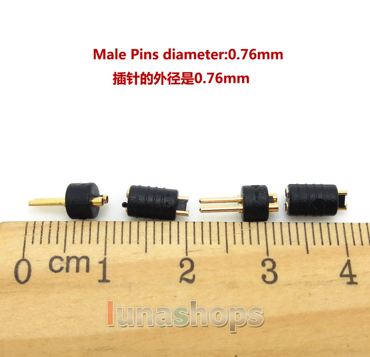 Male + Female Set 0.76mm Earpone DIY Custom Pins For UE Sennheiser etc.