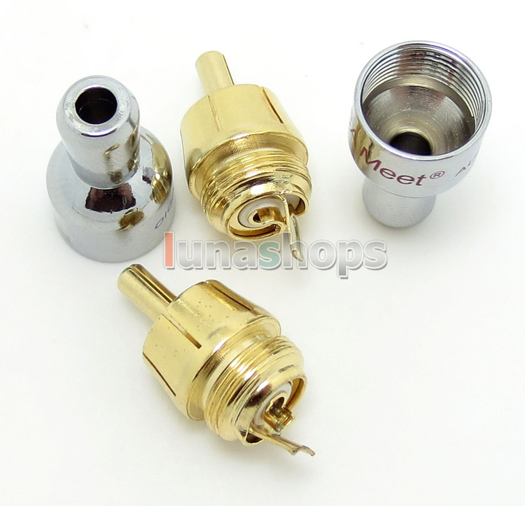 2pcs MCA Meet RCA Male Plug Golden Plated solder type Adapter For DIY Custom