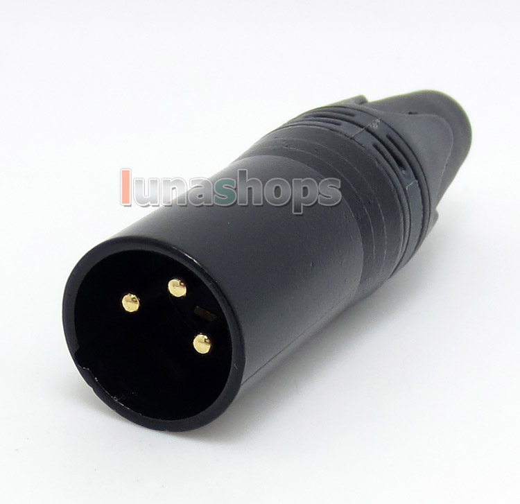 Black 3pins XLR Male Plug Microphone Connector Adapter For DIY Earphone cable