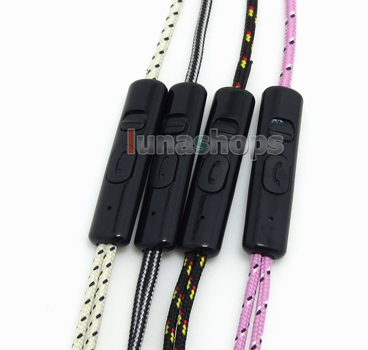 1.3m Semi Finished 5N OFC 3.5mm Earphone audio DIY wire cable with Mic remote For Samsung or Iphone