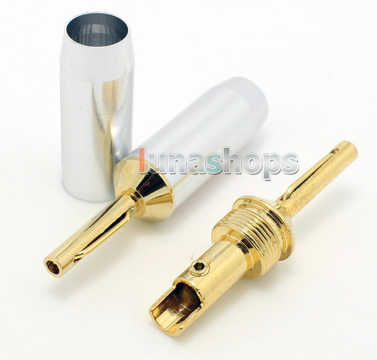 2pcs 0868B Banana Male Plug Golden Plated solder type Adapter For DIY Custom