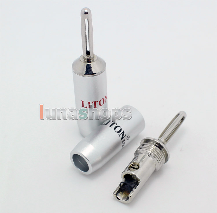 2pcs LITON Banana 1006s Male Plug Rodium Plated solder type Adapter For DIY Custom