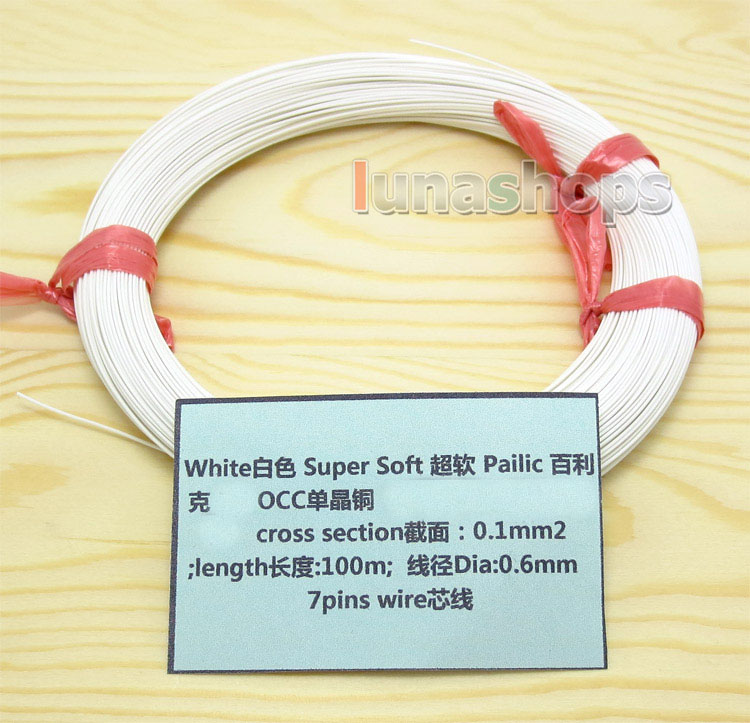 White 100m 30AWG Pailic Silver Plated + 5n OCC Signal   Wire Cable 7/0.1mm2 Dia:0.65mm For DIY Hifi