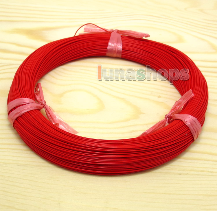 Red 100m 30AWG Pailic Silver Plated + 5n OCC Signal  on Wire Cable 7/0.1mm2 Dia:0.65mm For DIY Hifi
