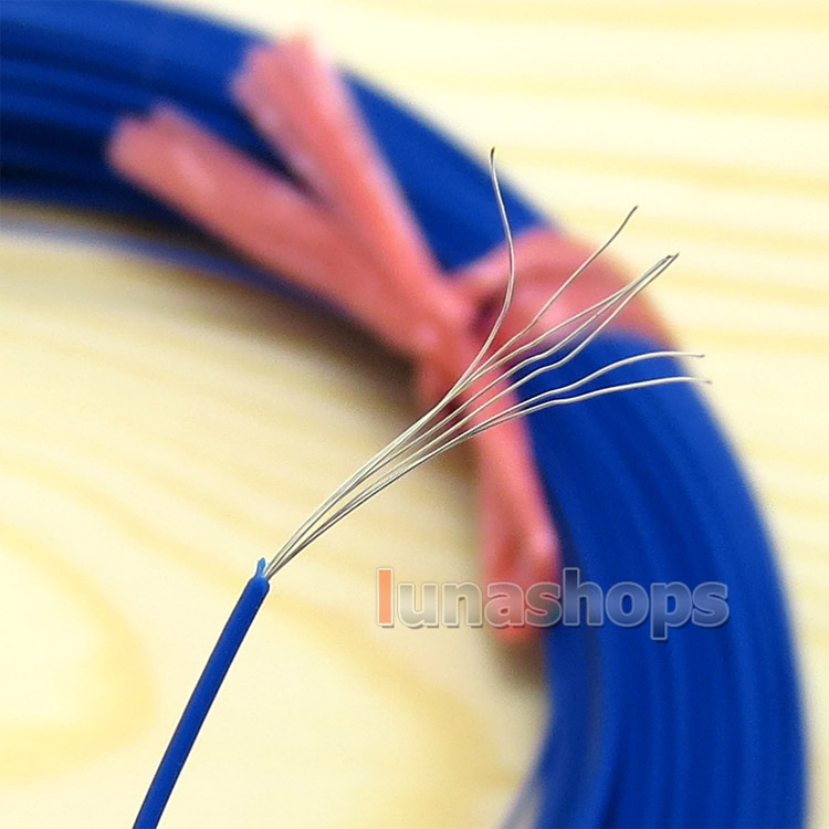 Blue 100m 30AWG Pailic Silver Plated + 5n OCC Signal  on Wire Cable 7/0.1mm2 Dia:0.65mm For DIY Hifi
