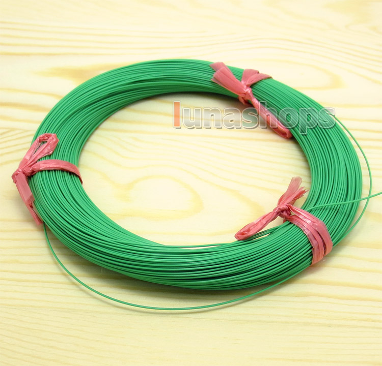 Green 100m 30AWG Pailic Silver Plated + 5n OCC Signal   Wire Cable 7/0.1mm2 Dia:0.65mm For DIY Hifi