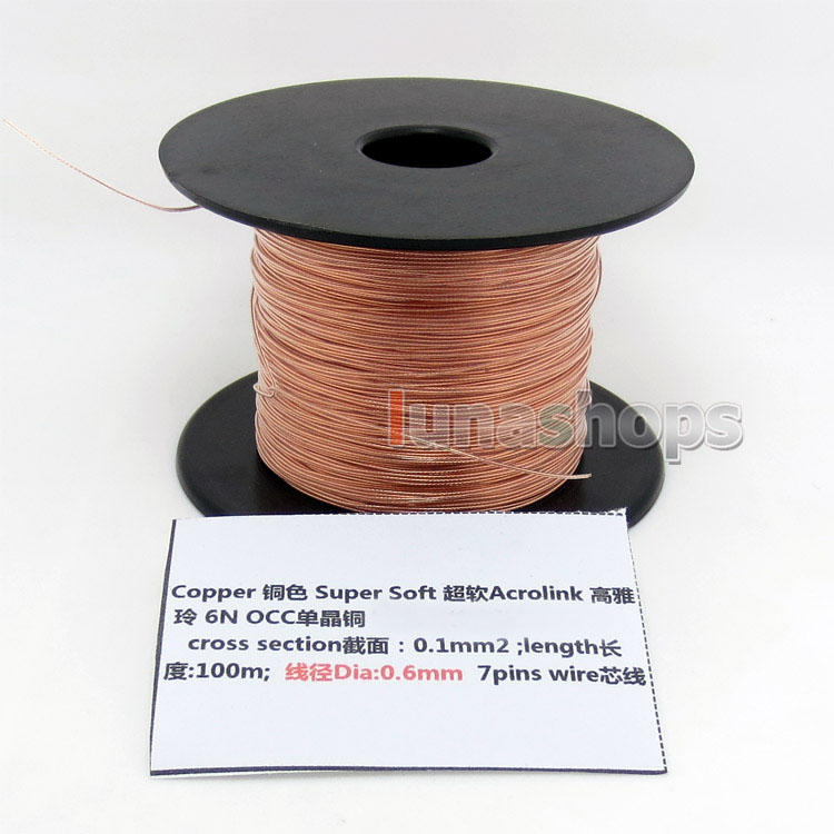 100m 30AWG Acrolink 99.99% Pure OCC Signal   Wire Cable 7/0.1mm2 Dia:0.65mm For DIY Hifi 