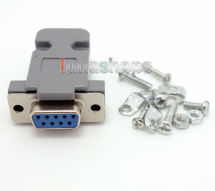 RS232 RS-232 DB9 9-Pin  Socket DIY Serial Female Port Connector Adapter + Shell
