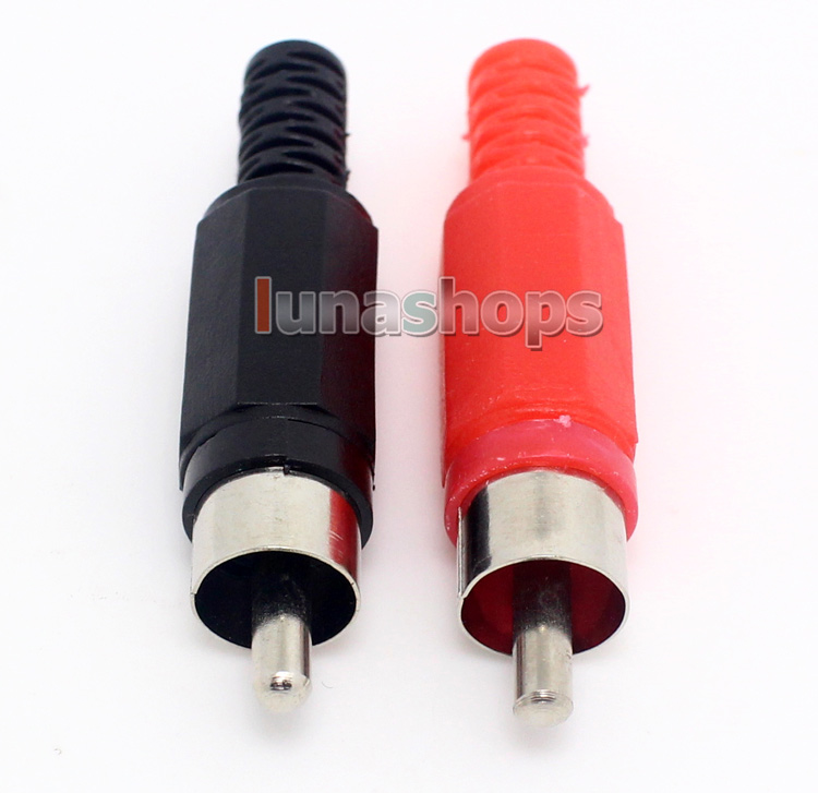 2pcs RCA Plastic Shell Male Plug solder type Adapter For DIY Custom