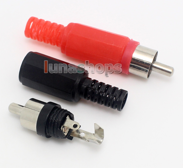 2pcs RCA Plastic Shell Male Plug solder type Adapter For DIY Custom