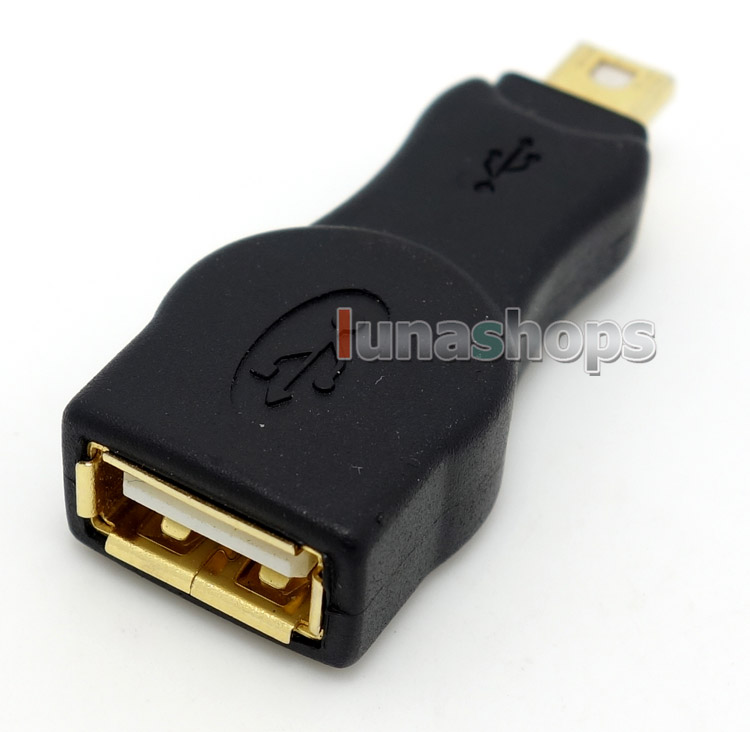 Golden Plated USB 2.0 Female To Mini 5 Pin Male adapter Converter
