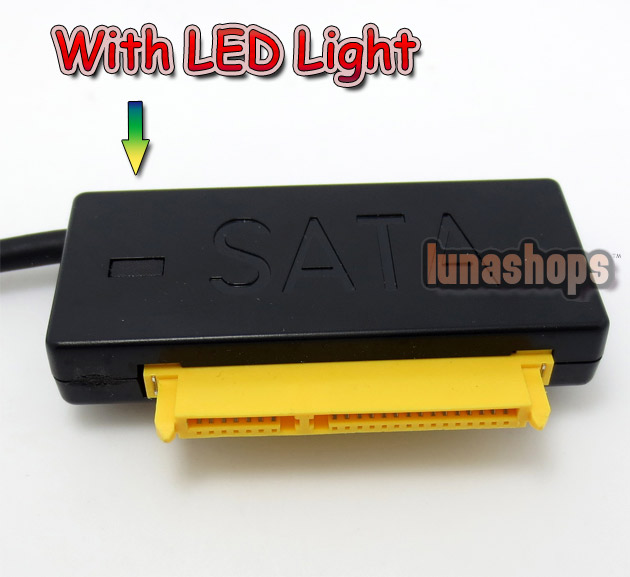 USB 3.0 Male to SATA 7+15 22 Pin 2.5" Hard disk driver Adapter Data cable With LED