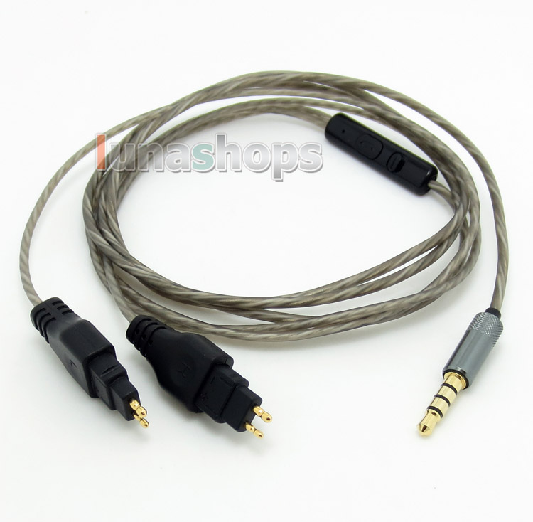 1.3m Silver Plated + 5N OFC 3.5mm Earphone cable with Mic For Sennheiser HD480 CL-II HD480 HD490 HD520 HD520 II HD530 HD540 HD540 HD560 II 