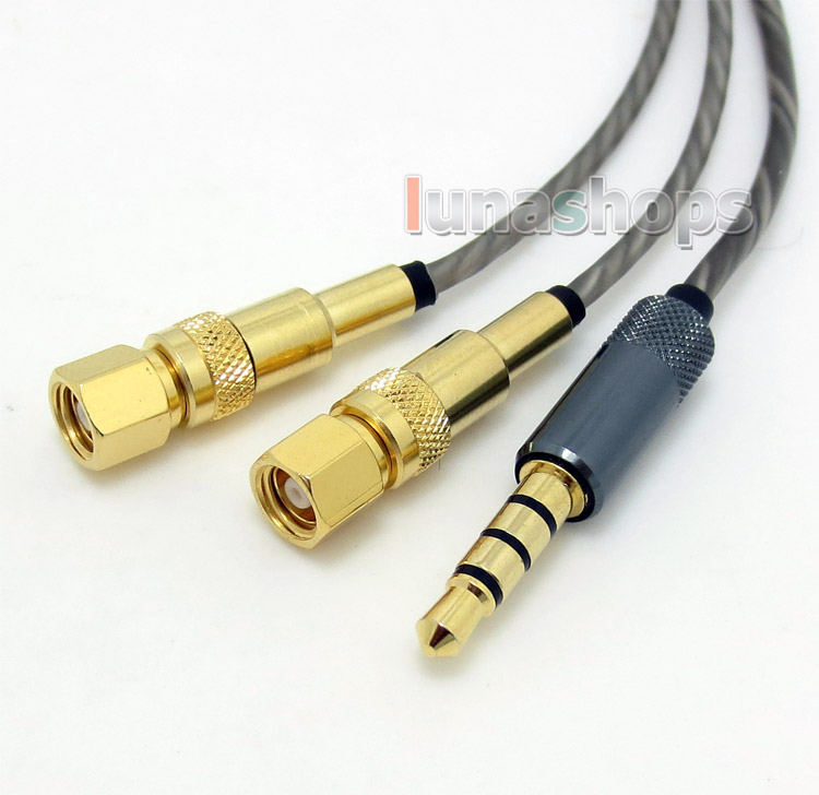 1.3m Silver Plated + 5N OFC 3.5mm Earphone cable with Mic For HiFiMan he6 He600 He5 he500