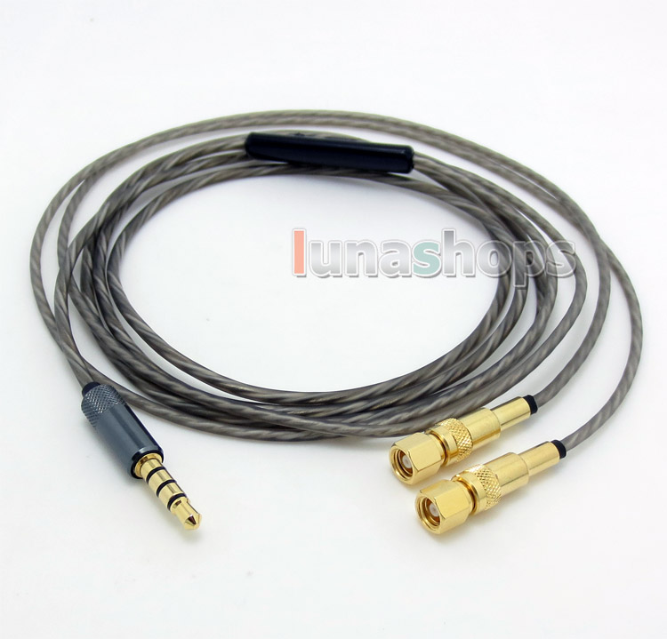 1.3m Silver Plated + 5N OFC 3.5mm Earphone cable with Mic For HiFiMan he6 He600 He5 he500