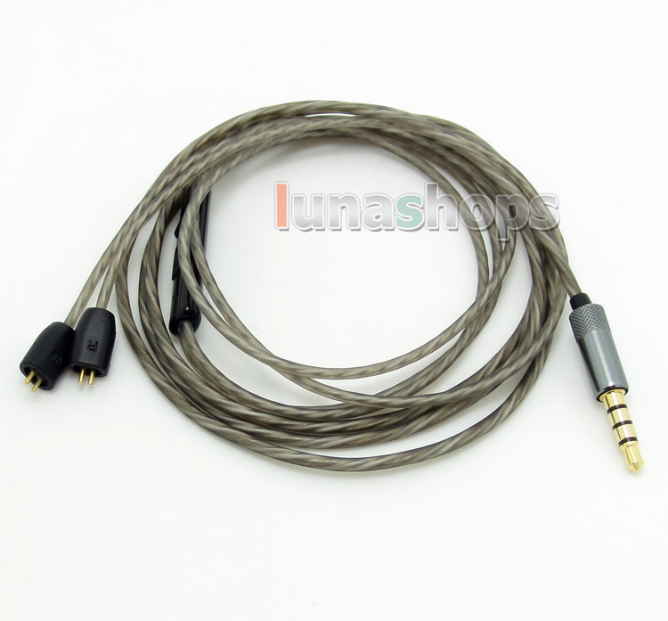 1.3m Silver Plated + 5N OFC 3.5mm Earphone cable with Mic For Ultimate Ears UE TF10 SF3 SF5 5EB 5pro