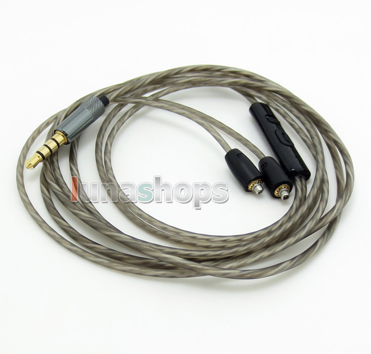 1.3m Silver Plated + 5N OFC 3.5mm Earphone cable with Mic For SHURE SE535 SE846 Ultimate UE900