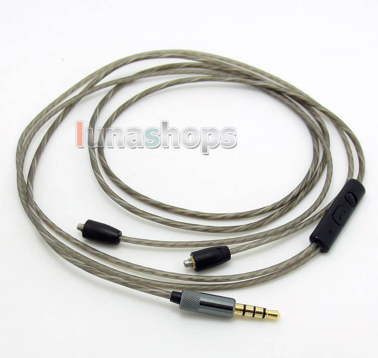 1.3m Silver Plated + 5N OFC 3.5mm Earphone cable with Mic For Ultrasone IQ edition 8 julia Onkyo ES-FC300 ES-HF300 es-cti300 Fostex TE-05