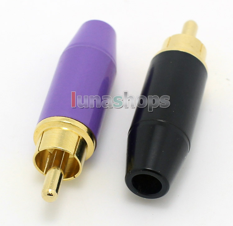 2pcs 0922 RCA Male Plug Golden Plated solder type Adapter For DIY Custom