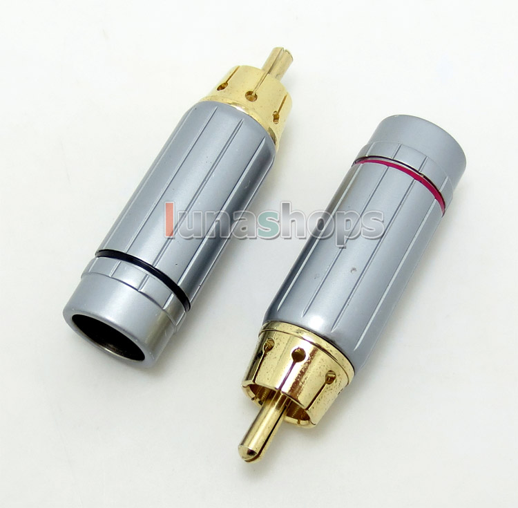 1 pair Tailed Dia:10mm RCA DIY Solder Audio Video Adapter Plug