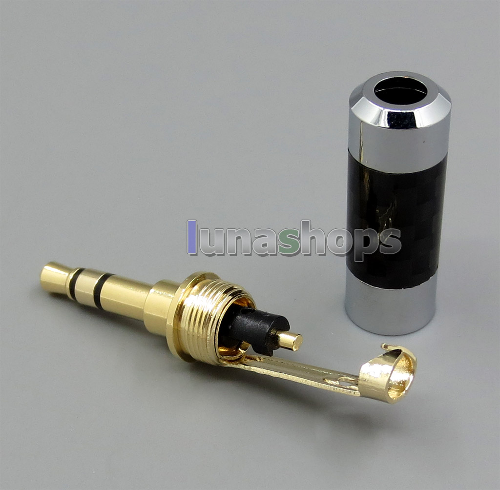 Oyaide Straigt 3.5mm 3 poles Gold Male stereo phono Carbon Shell DIY Solder Adapter 