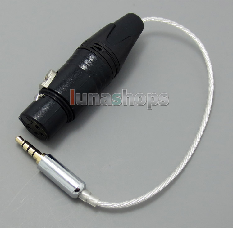 3.5mm Silver Plated TRRS Re-Zero Balanced To 4pin XLR Female Cable For Headphone Amplifier
