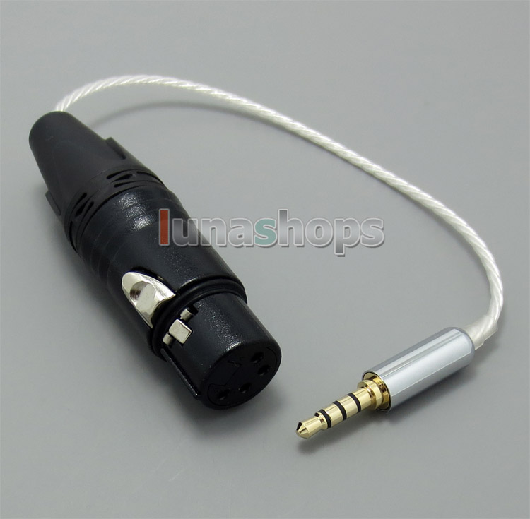 3.5mm Silver Plated TRRS Re-Zero Balanced To 4pin XLR Female Cable For Headphone Amplifier