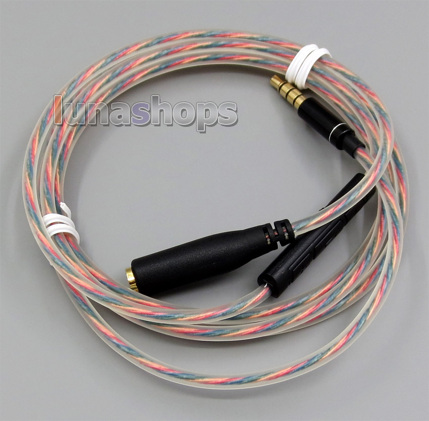 Hi-OFC 3.5mm Male To Female + Mic Volume Remote control Cable For Headphone Earphone