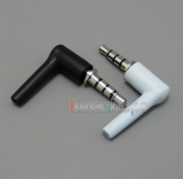 2pcs 4poles 3.5mm L Shape Jack Audio Connector male adapter For DIY Solder